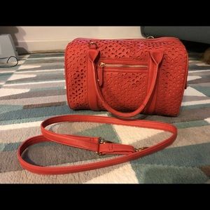 Aldo coral floral cutout purse